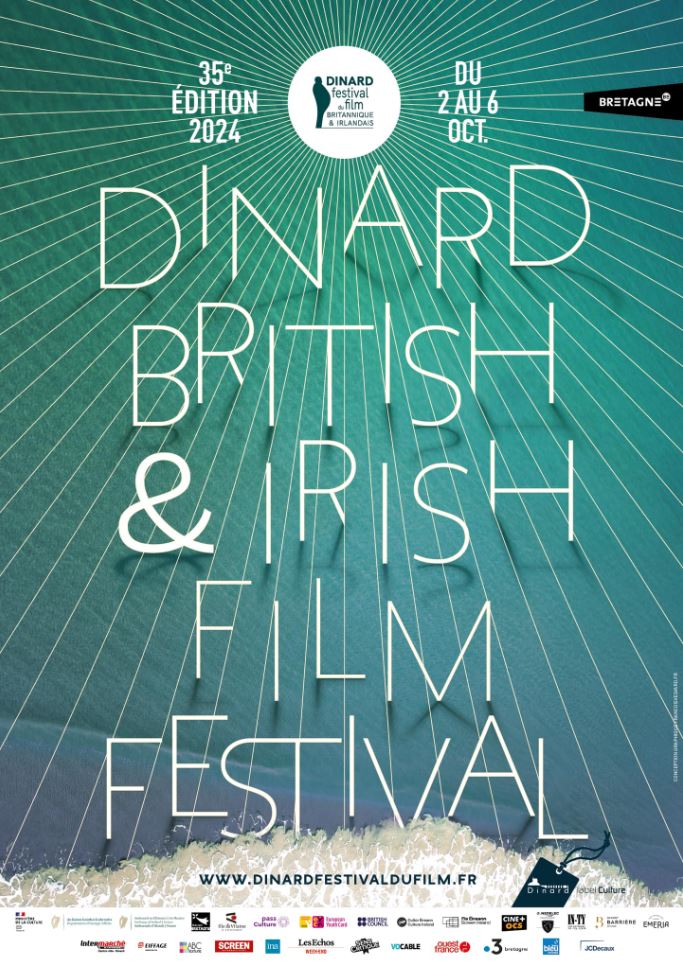 Affiche de l'édition 2024 du Dinard British And Irish Film Festival. Festival de cinéma britannique et irlandais qui se tient tous les ans à l'automne à Dinard.