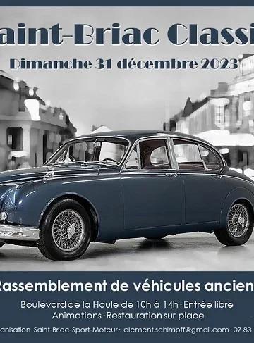 Affiche du rassemblement de voitures de collection Saint Briac Classic 31 Decembre 2023