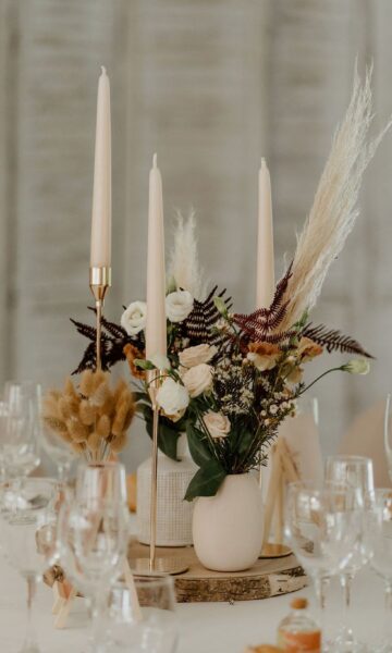 Osmeria - Photo d'une décoration de table pour un événement. Organiser un événement en Bretagne