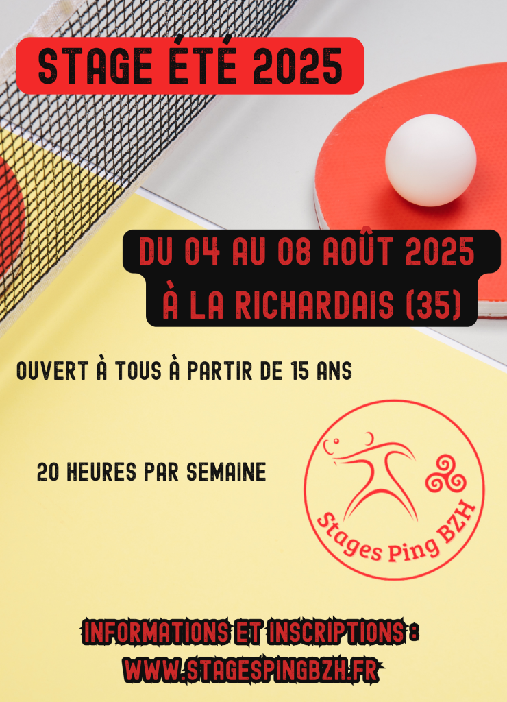 Stage été Ping Pong 2025 La Richardais